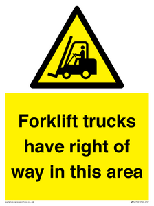 Forklift trucks have right of way
